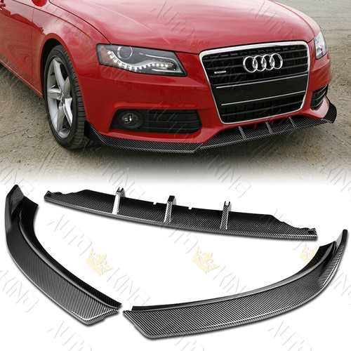 アウディA4 B8スラインS4バンパー2009-2012カーボン フロントスポイラー バンパースプリッターフロントリップボディキット カーボンファイバー&frasl;FRP 車フロントバンパーリップスポイラー